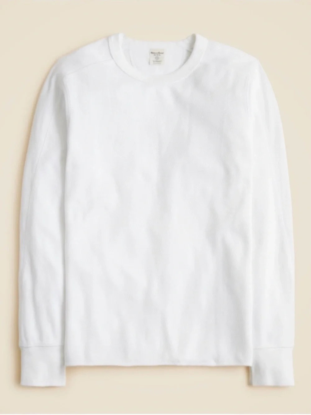 New! J. Crew Wallace & Barnes honeycomb thermal crewneck Men's White waffle